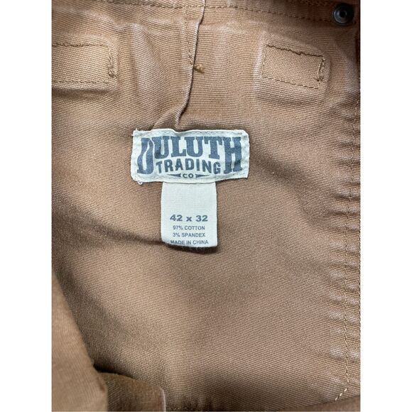 Duluth Flex Fire Hose Cargo Pants Mens 42x32 Brown Workwear Utility Pockets - Picture 8 of 11